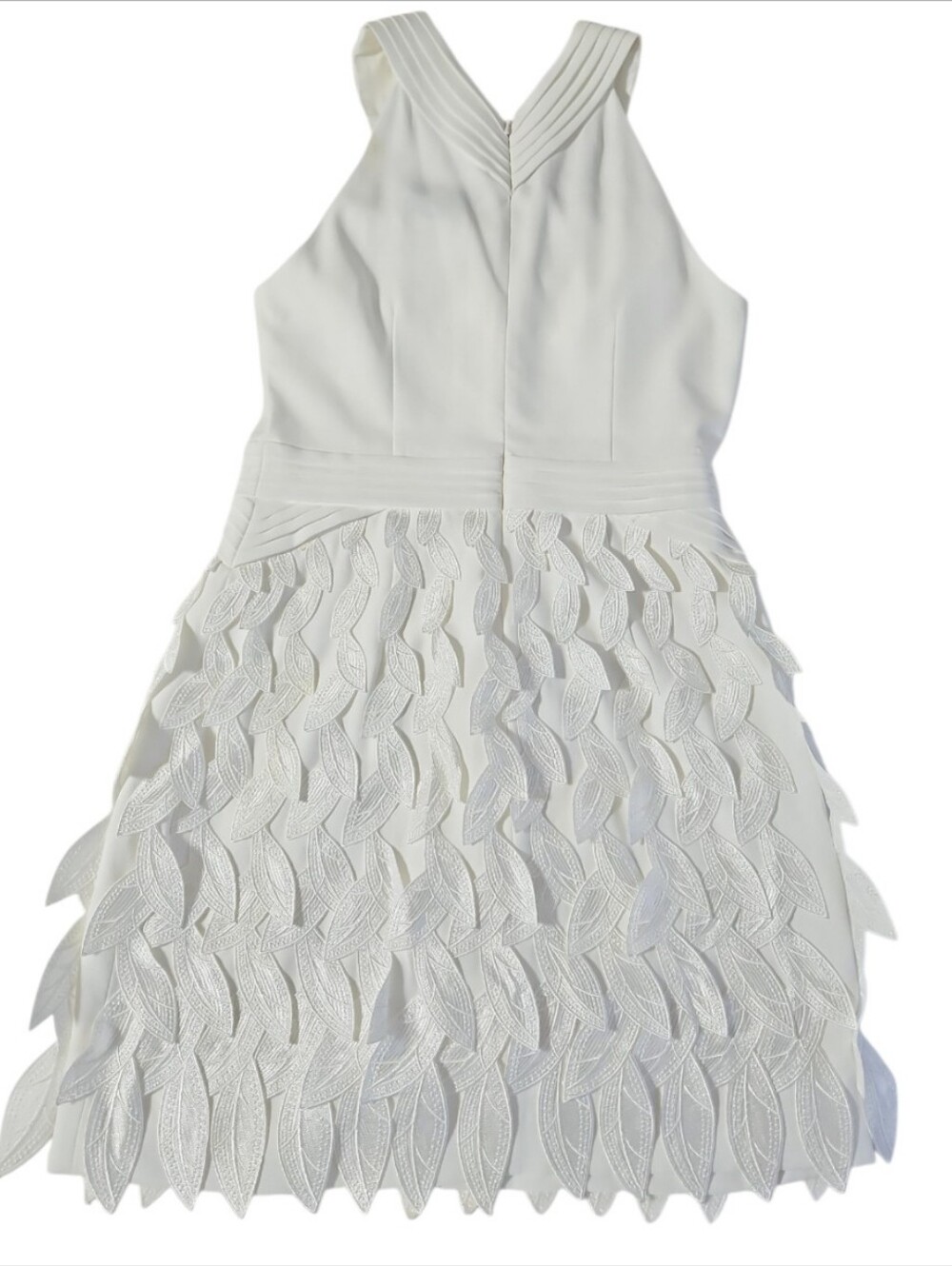 REISS White Flora Feather-Trim Halter Mini Dress Sz 8 - Picture 7 of 16